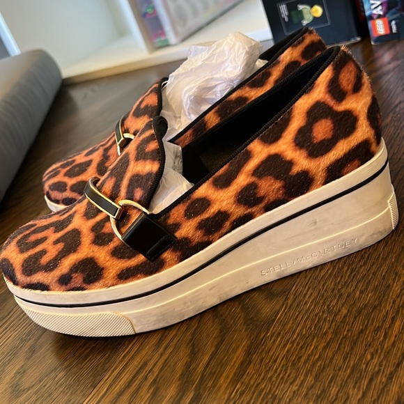 Stella Mccartney leopard platform shoes, furry texture - Picture 2 of 6